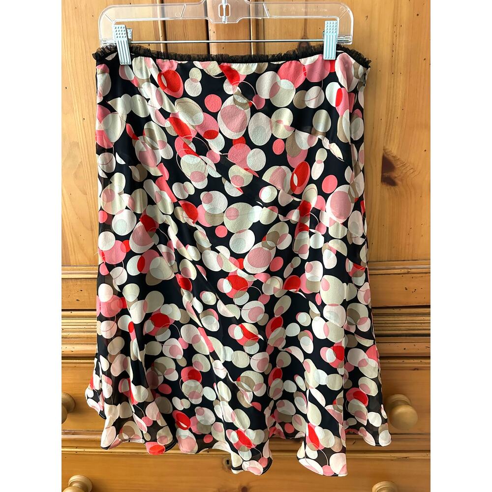 Designer Karen Millen Bias Cut Skirt Chiffon US Size 10 EUC